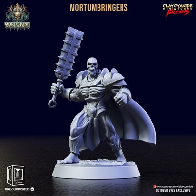 Mortumbringers Full Set from Clay Cyanide Studio. Total heights apx. 33mm - 43mm. Unpainted resin miniature squad - image3